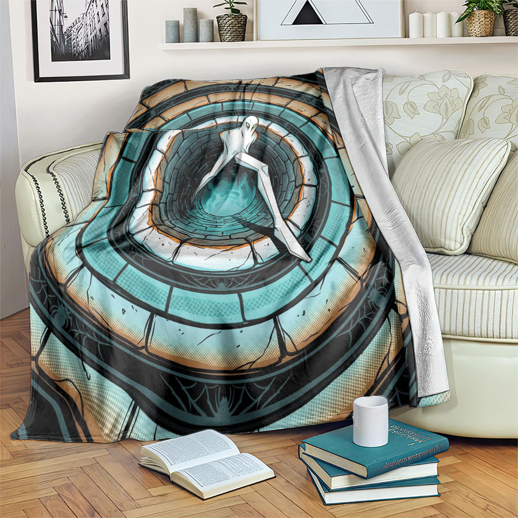 3D Illusion Fresno Nightcrawler Halloween Blanket California Cryptid Comic Style Stone Abyss