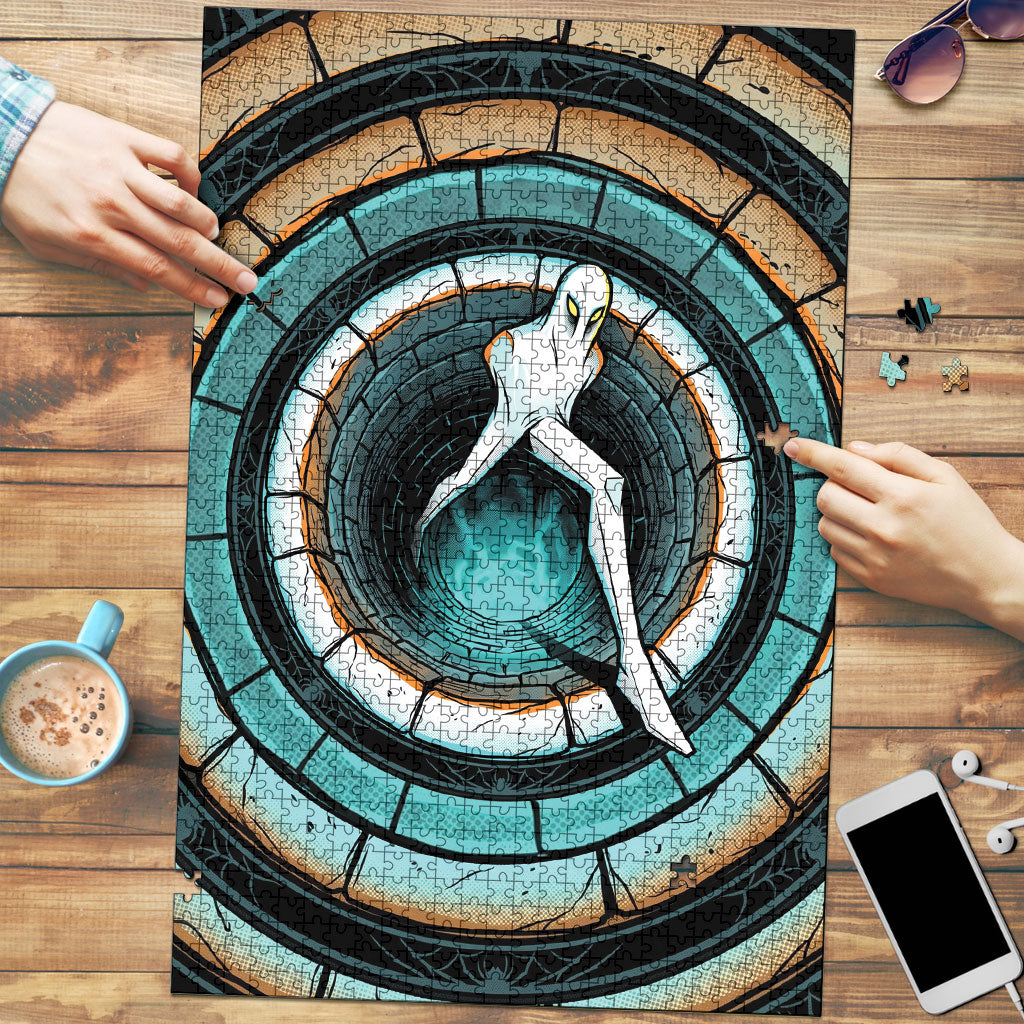 3D Illusion Fresno Nightcrawler Halloween Puzzle California Cryptid Comic Style Stone Abyss