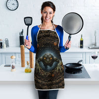 3D Illusion Loveland Frogman Halloween Apron Ohio Cryptid Pumpkin Stone Well