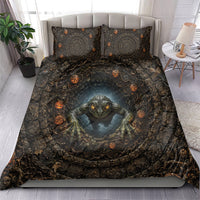 3D Illusion Loveland Frogman Halloween Bedding Set Ohio Cryptid Pumpkin Stone Well