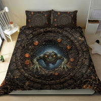 3D Illusion Loveland Frogman Halloween Bedding Set Ohio Cryptid Pumpkin Stone Well