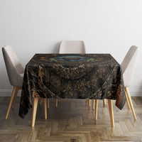 3D Illusion Loveland Frogman Halloween Tablecloth Ohio Cryptid Pumpkin Stone Well