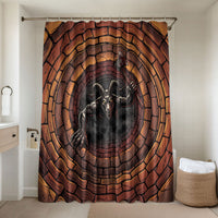 3D Illusion Goatman Halloween Bathroom Set Maryland Cryptid Axe Brick Well