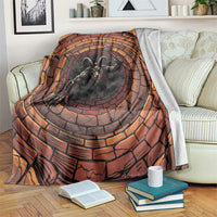 3D Illusion Goatman Halloween Blanket Maryland Cryptid Axe Brick Well