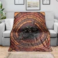 3D Illusion Goatman Halloween Blanket Maryland Cryptid Axe Brick Well