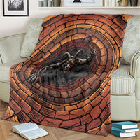 3D Illusion Goatman Halloween Blanket Maryland Cryptid Axe Brick Well