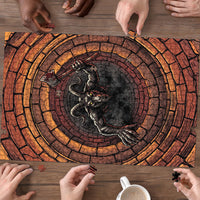 3D Illusion Goatman Halloween Puzzle Maryland Cryptid Axe Brick Well
