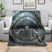 3D Illusion Dover Demon Halloween Blanket Massachusetts Cryptid Pale Stone Well