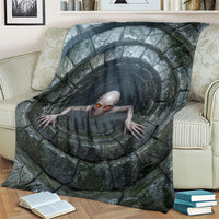 3D Illusion Dover Demon Halloween Blanket Massachusetts Cryptid Pale Stone Well