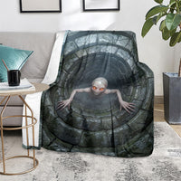 3D Illusion Dover Demon Halloween Blanket Massachusetts Cryptid Pale Stone Well