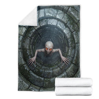 3D Illusion Dover Demon Halloween Blanket Massachusetts Cryptid Pale Stone Well
