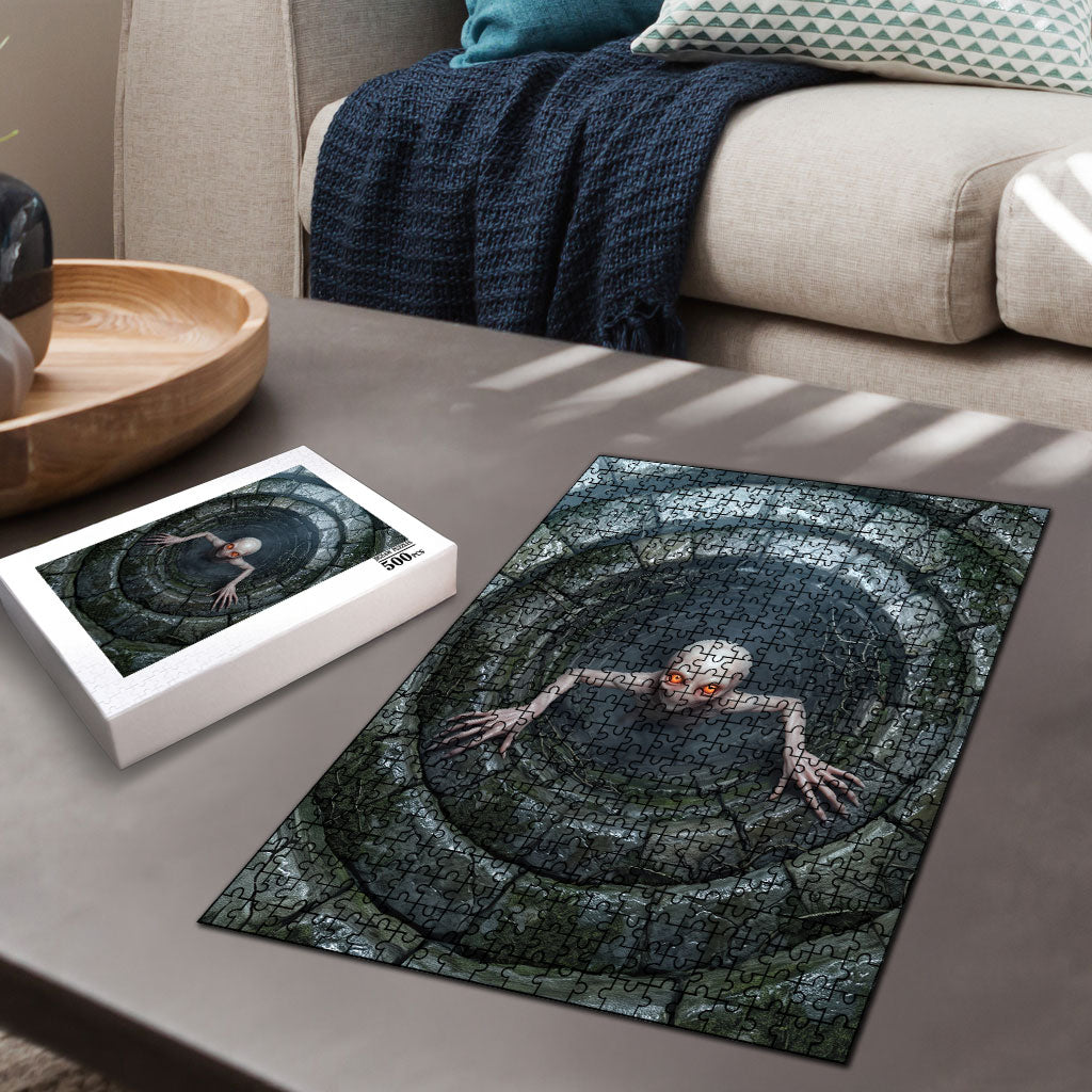 3D Illusion Dover Demon Halloween Puzzle Massachusetts Cryptid Pale Stone Well