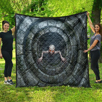 3D Illusion Dover Demon Halloween Quilt Massachusetts Cryptid Pale Stone Well