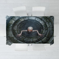 3D Illusion Dover Demon Halloween Tablecloth Massachusetts Cryptid Pale Stone Well
