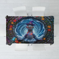 3D Illusion Nessie Halloween Tablecloth Scottish Loch Beast Witch Vortex
