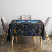 3D Illusion Nessie Halloween Tablecloth Scottish Loch Beast Witch Vortex