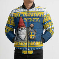 Sweden Christmas Bomber Puffer Jacket Tomte God Jul - Wonder Print Shop
