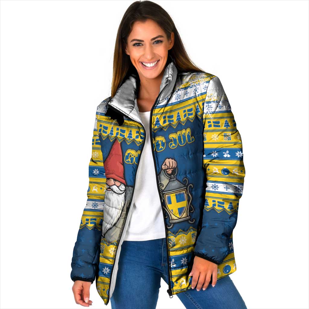 Sweden Christmas Padded Jacket Tomte God Jul - Wonder Print Shop