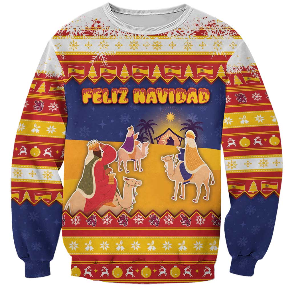 Spain Christmas Sweatshirt Los Reyes Magos - Wonder Print Shop