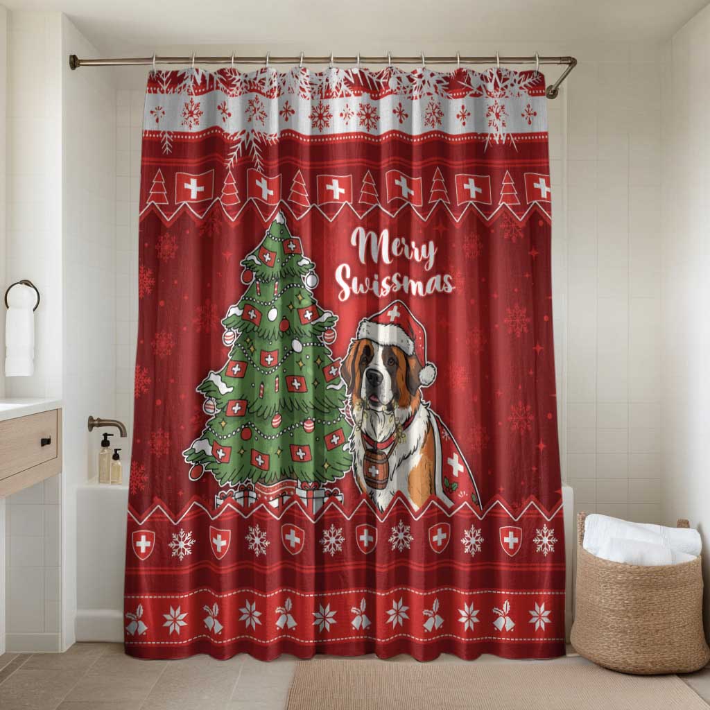 Switzerland Christmas Bathroom Set Saint Bernard Merry Swissmas - Wonder Print Shop