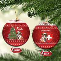 Switzerland Christmas Ceramic Ornament Saint Bernard Merry Swissmas - Wonder Print Shop