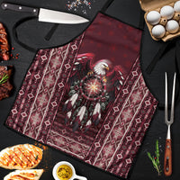 Burgundy Native American Christmas Apron Bald Eagle Dreamcatcher Southwestern