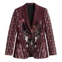 Burgundy Native American Christmas Blazer Bald Eagle Dreamcatcher Southwestern