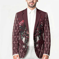 Burgundy Native American Christmas Blazer Bald Eagle Dreamcatcher Southwestern