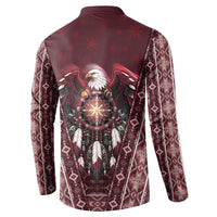 Burgundy Native American Christmas Button Sweatshirt Bald Eagle Dreamcatcher Southwestern