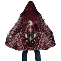 Burgundy Native American Christmas Cloak Bald Eagle Dreamcatcher Southwestern