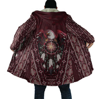 Burgundy Native American Christmas Cloak Bald Eagle Dreamcatcher Southwestern