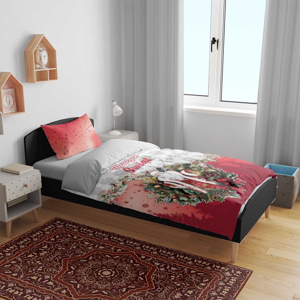 Poland Christmas Bedding Set Dziadek Mroz With Wreath - Wonder Print Shop