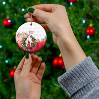 Personalized Poland Christmas Ceramic Ornament Dziadek Mroz With Wreath - Wonder Print Shop