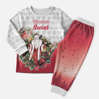 Personalized Poland Christmas Pajama Set Dziadek Mroz With Wreath - Wonder Print Shop