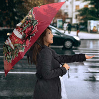 Poland Christmas Umbrella Dziadek Mroz With Wreath - Wonder Print Shop