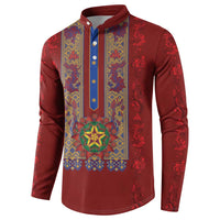 Philippines Christmas Button Sweatshirt Parol Xmas Barong Style - Wonder Print Shop