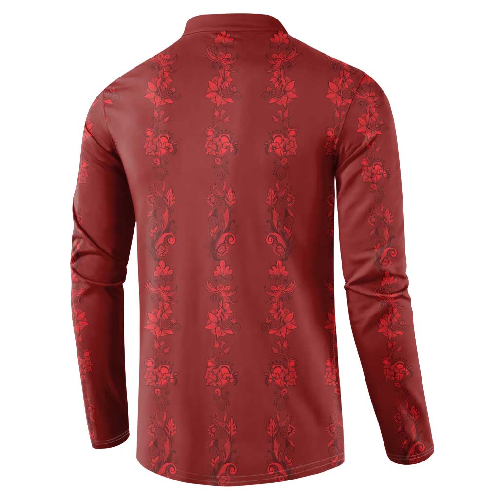 Philippines Christmas Button Sweatshirt Parol Xmas Barong Style - Wonder Print Shop