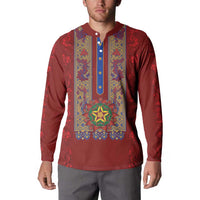 Philippines Christmas Button Sweatshirt Parol Xmas Barong Style - Wonder Print Shop