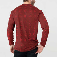 Philippines Christmas Button Sweatshirt Parol Xmas Barong Style - Wonder Print Shop