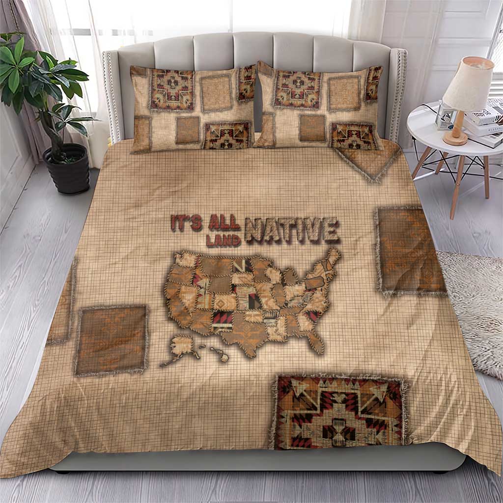 Native American Bedding Set Retro Map Stitching Effect