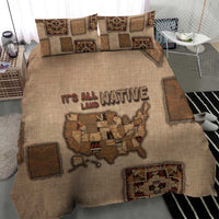 Native American Bedding Set Retro Map Stitching Effect