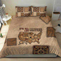 Native American Bedding Set Retro Map Stitching Effect