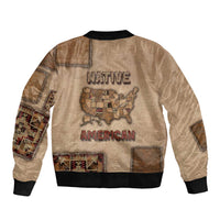 Native American Bomber Jacket Retro Map Stitching Effect