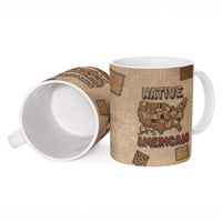 Native American Ceramic Mug Retro Map Stitching Effect