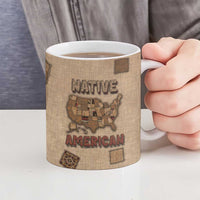 Native American Ceramic Mug Retro Map Stitching Effect