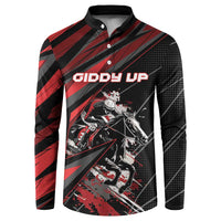 Custom Horse Racing Button Sweatshirt Giddy Up