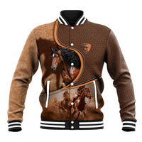 Personalized Horse Racing Baseball Jacket Royal Race Leather Effect