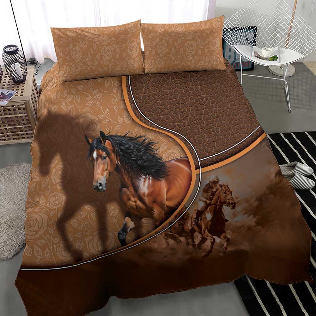 Horse Racing Bedding Set Royal Race Leather Effect