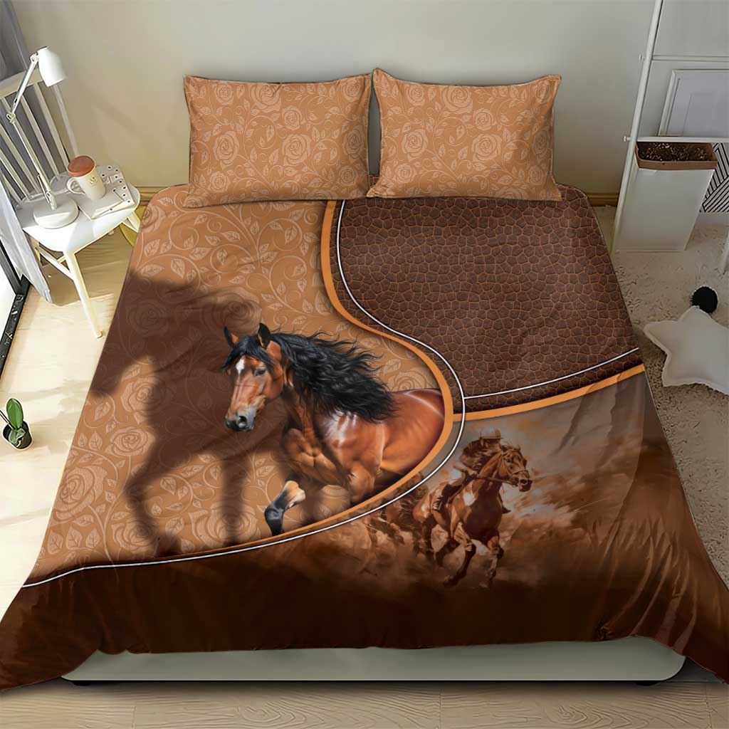 Horse Racing Bedding Set Royal Race Leather Effect