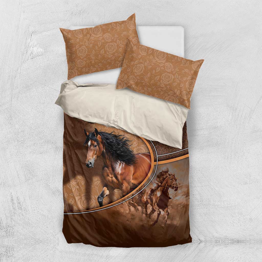 Horse Racing Bedding Set Royal Race Leather Effect